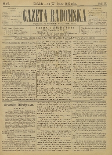 Gazeta Radomska, 1887, R. 4, nr 17