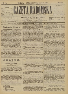 Gazeta Radomska, 1887, R. 4, nr 62