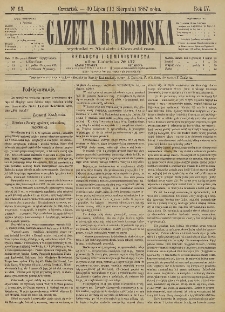 Gazeta Radomska, 1887, R. 4, nr 63