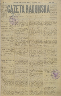 Gazeta Radomska, 1891, R. 8, nr 1