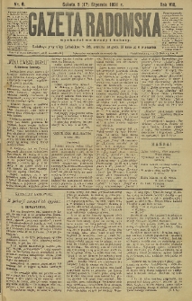 Gazeta Radomska, 1891, R. 8, nr 6