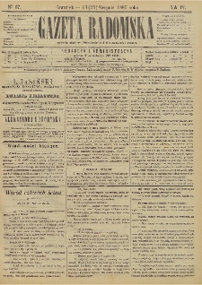 Gazeta Radomska, 1887, R. 4, nr 67