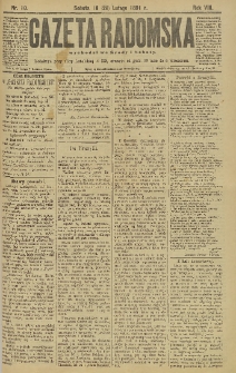 Gazeta Radomska, 1891, R. 8, nr 18