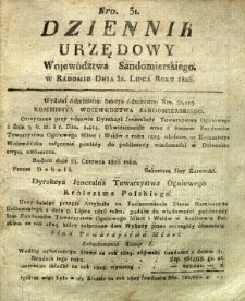 Dziennik Urzędowy Województwa Sandomierskiego, 1826, nr 31