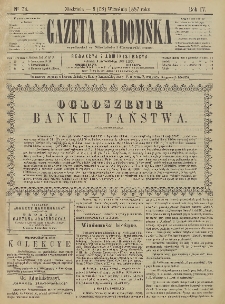 Gazeta Radomska, 1887, R. 4, nr 74