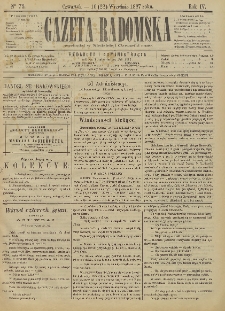 Gazeta Radomska, 1887, R. 4, nr 75