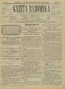 Gazeta Radomska, 1887, R. 4, nr 79