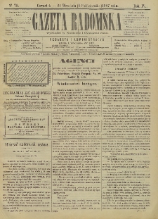Gazeta Radomska, 1887, R. 4, nr 79