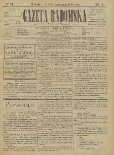 Gazeta Radomska, 1887, R. 4, nr 84