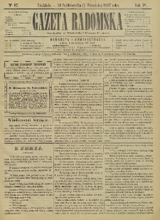 Gazeta Radomska, 1887, R. 4, nr 87