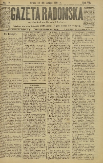 Gazeta Radomska, 1891, R. 8, nr 17