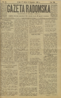 Gazeta Radomska, 1891, R. 8, nr 29