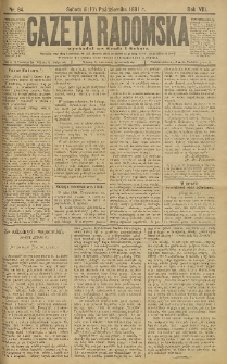 Gazeta Radomska, 1891, R. 8, nr 84