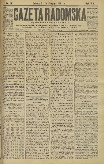 Gazeta Radomska, 1891, R. 8, nr 66