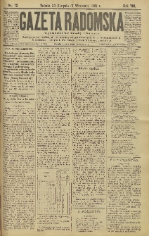 Gazeta Radomska, 1891, R. 8, nr 72