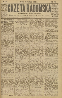 Gazeta Radomska, 1891, R. 8, nr 40