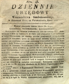 Dziennik Urzędowy Województwa Sandomierskiego, 1826, nr 43