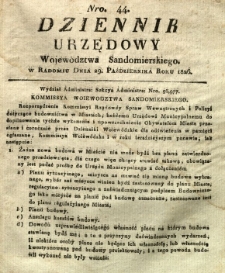 Dziennik Urzędowy Województwa Sandomierskiego, 1826, nr 44