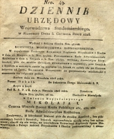 Dziennik Urzędowy Województwa Sandomierskiego, 1826, nr 49