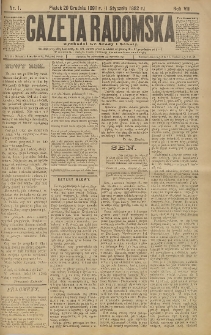Gazeta Radomska, 1892, R. 9, nr 1