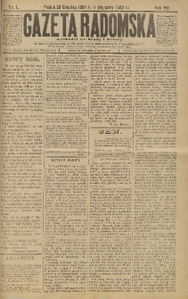 Gazeta Radomska, 1892, R. 9, nr 1