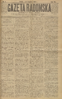 Gazeta Radomska, 1892, R. 9, nr 4