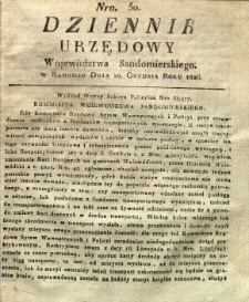 Dziennik Urzędowy Województwa Sandomierskiego, 1826, nr 50