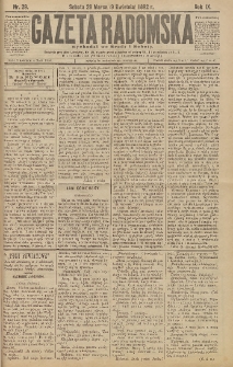 Gazeta Radomska, 1892, R. 9, nr 29