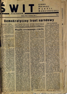 Świt, 1945, R.3, nr 1