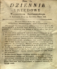 Dziennik Urzędowy Województwa Sandomierskiego, 1826, nr 52