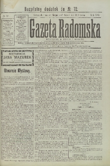 Gazeta Radomska, 1899, R. 16, nr 72, dod.