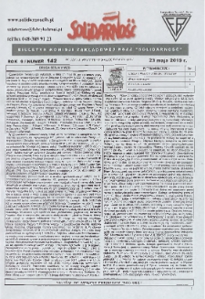 Solidarność : Biuletyn Komisji Zakladowej NSZZ "Solidarność", 2019, R. 9, nr 142