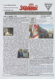Solidarność : Biuletyn Komisji Zakladowej NSZZ "Solidarność", 2019, R. 9, nr 145