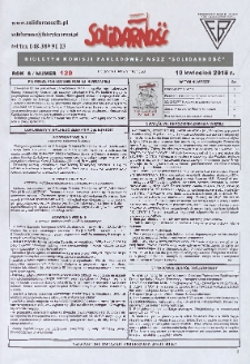 Solidarność : Biuletyn Komisji Zakladowej NSZZ "Solidarność", 2018, R. 8, nr 120