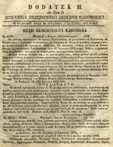 Dziennik Urzędowy Gubernii Radomskiej, 1851, nr 5, dod. II