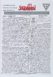 Solidarność : Biuletyn Komisji Zakladowej NSZZ "Solidarność", 2017, R. 8, nr 103