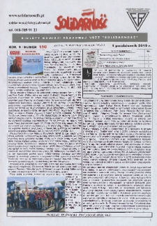 Solidarność : Biuletyn Komisji Zakladowej NSZZ "Solidarność", 2019, R. 9, nr 150