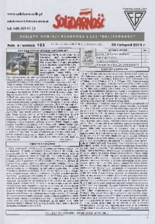 Solidarność : Biuletyn Komisji Zakladowej NSZZ "Solidarność", 2019, R. 9, nr 153