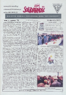 Solidarność : Biuletyn Komisji Zakladowej NSZZ "Solidarność", 2015, R. 7, nr 70