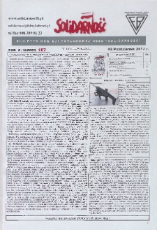 Solidarność : Biuletyn Komisji Zakladowej NSZZ "Solidarność", 2017, R. 8, nr 107