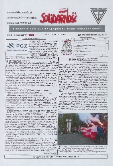 Solidarność : Biuletyn Komisji Zakladowej NSZZ "Solidarność", 2017, R. 8, nr 109