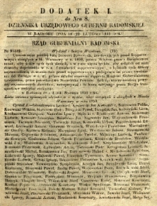 Dziennik Urzędowy Gubernii Radomskiej, 1851, nr 8, dod. I