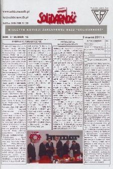 Solidarność : Biuletyn Komisji Zakladowej NSZZ "Solidarność", 2011, R. 3, nr 16