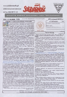 Solidarność : Biuletyn Komisji Zakladowej NSZZ "Solidarność", 2018, R. 8, nr 133