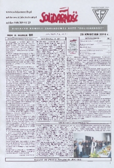 Solidarność : Biuletyn Komisji Zakladowej NSZZ "Solidarność", 2016, R. 7, nr 86