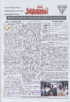 Solidarność : Biuletyn Komisji Zakladowej NSZZ "Solidarność", 2016, R. 7, nr 87