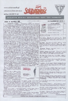 Solidarność : Biuletyn Komisji Zakladowej NSZZ "Solidarność", 2016, R. 7, nr 88