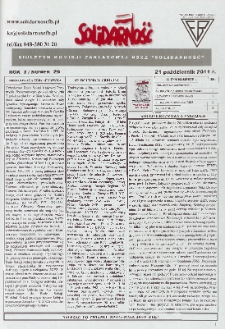 Solidarność : Biuletyn Komisji Zakladowej NSZZ "Solidarność", 2011, R. 3, nr 29