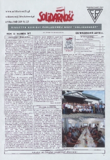 Solidarność : Biuletyn Komisji Zakladowej NSZZ "Solidarność", 2016, R. 7, nr 91