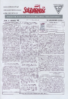 Solidarność : Biuletyn Komisji Zakladowej NSZZ "Solidarność", 2016, R. 7, nr 95